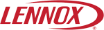 Lennox logo with red text and an oval shape design.